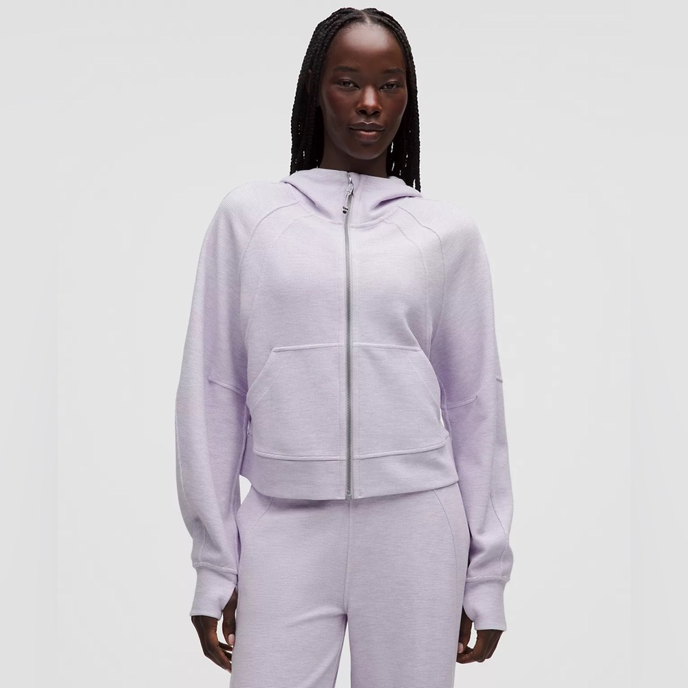 lululemon athletica light lavender waffle-knit zip hoodie - Picture 4 of 7